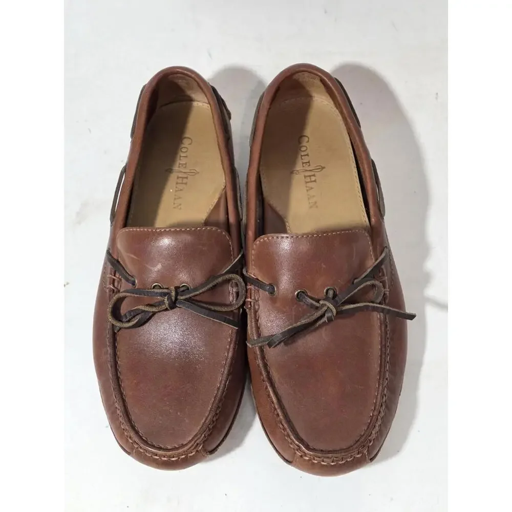 cole haan moccasins driving loafers shoes brown moc toe sz 8 M